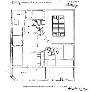 Baggen 19, bottenplan, ritning Hagström & Ekman 1905