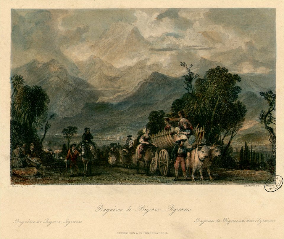 Bagnères de Bigorre - Pyrenees = Bagnères de Bigorre - Pyrénées = Bagnères de Bigorre, in den Pyreneen - Fonds Ancely - B315556101 A ALLOM 2 015