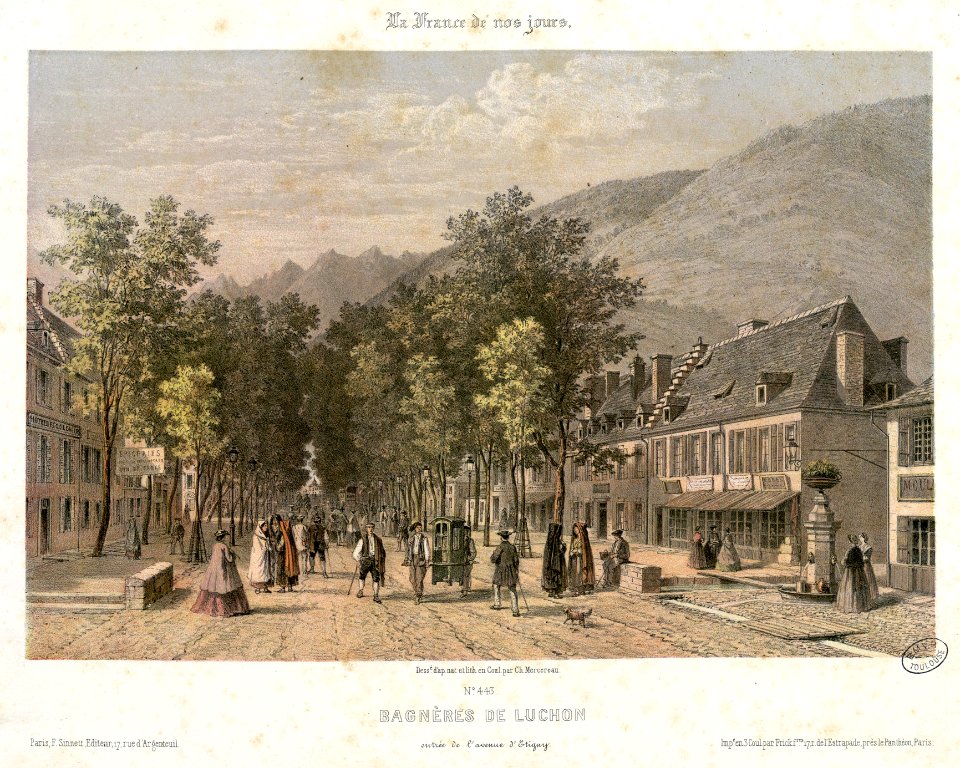 Bagnères de Luchon - Vue de l'établissement thermal et du parc, prise au dessus de la buvette - Fonds Ancely - B315556101 A MERCEREAU 1 001