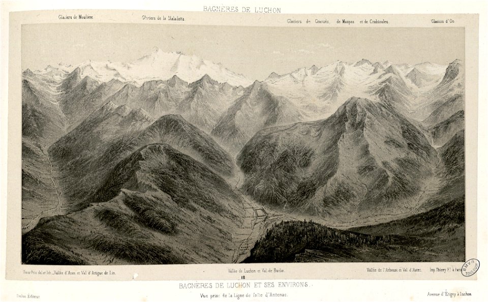 Bagnères de Luchon et ses environs - Vue prise de la Ligne de faîte d'Antenac - Fonds Ancely - B315556101 A PETIT 1 017