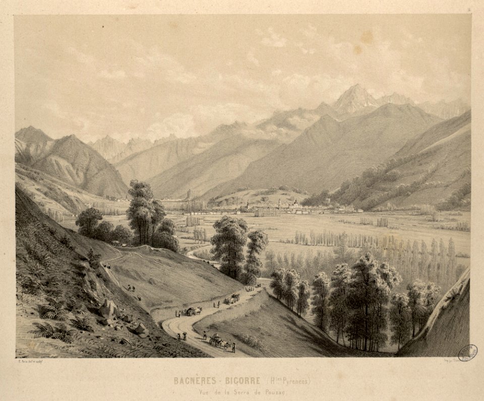 Bagnères-Bigorre (Hautes Pyrénées) - Vue de la Serra de Pouzac - Fonds Ancely - B315556101 A PARIS 1 031