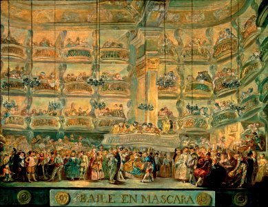 Baile en máscara por Luis Paret y Alcázar