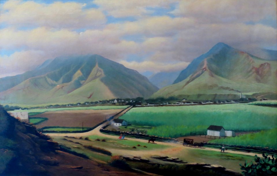 Edward Bailey painting of Wailuku and Iao Valley