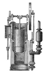 Bailey's hot-air engine, section (Rankin Kennedy, Modern Engines, Vol II)