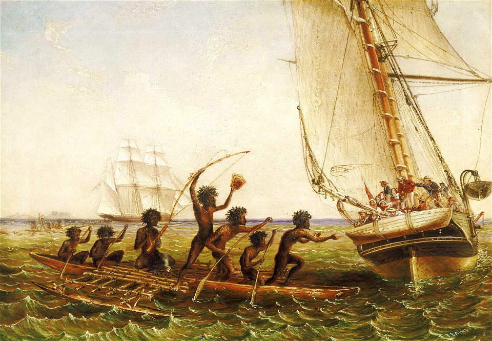 Thomas Baines c.1855 Aboriginal Canoes