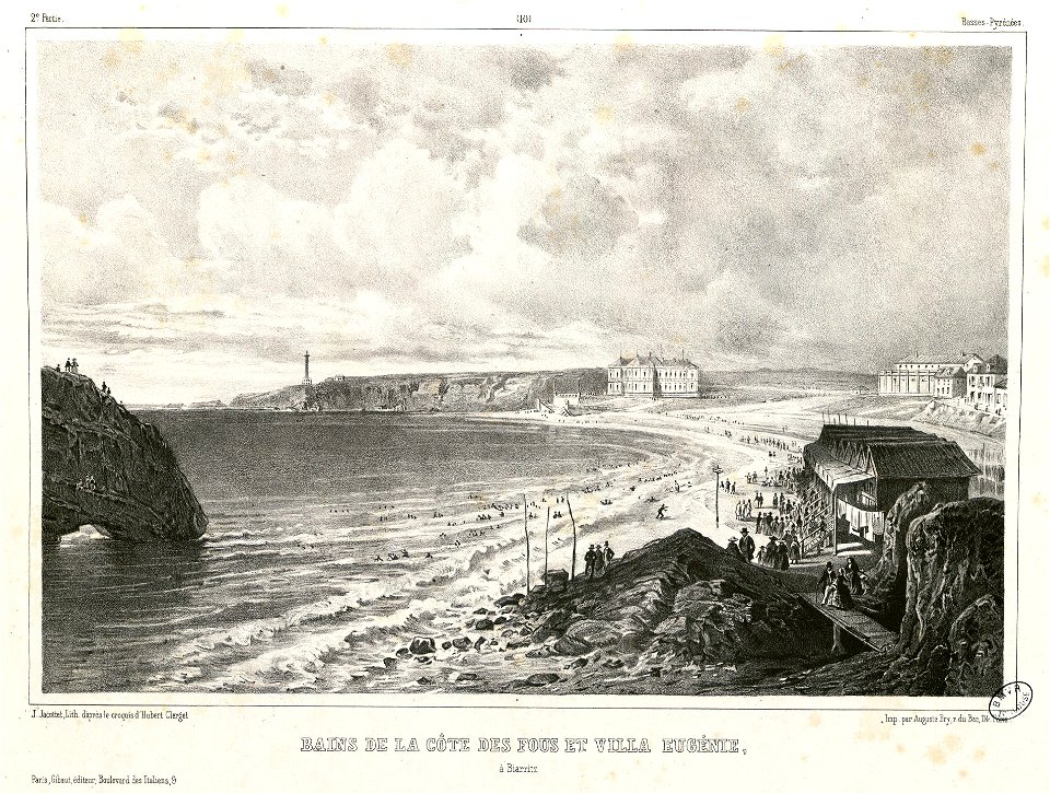 Bains de la côte des fous et villa Eugènie à Biarritz (Basses Pyrénées) - Fonds Ancely - B315556101 A JACOTTET 2 013