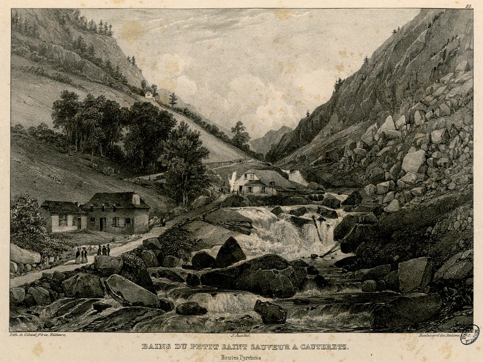 Bains du petit Saint Sauveur à Cauteretz (Hautes Pyrénées) - Fonds Ancely - B315556101 A JACOTTET 1 026