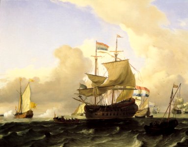 Frigate and Other Vessels on a Rough Sea by Ludolf Backhuysen I, 1681