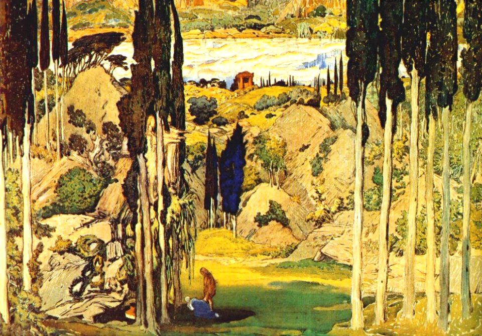 Bakst Daphnis et Chloë Set Act II 1912