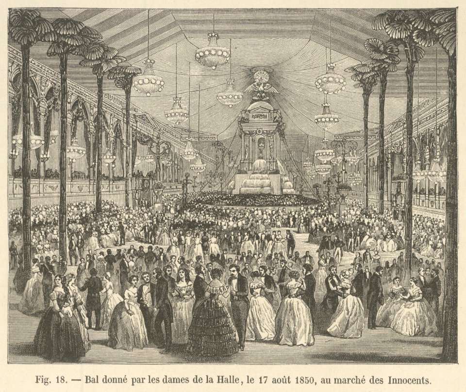 Bal donné par les dames de la Halle, le 17 août 1850, au marché des Innocents