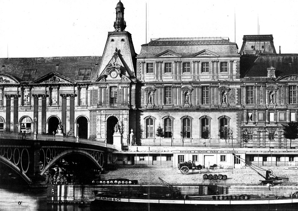 Baldus. River front of the Grande Galerie of the Louvre (detail) – Bautier 1995 p40–41