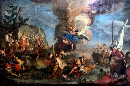 Santa Giustina (Padua) - Chapel of Saint Matthias - Saints Cosmas and Damian saved by the angel (1718) Antonio Balestra