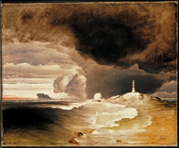 Peder Balke - Lighthouse on the Norwegian Coast - Google Art Project. Free illustration for personal and commercial use.
