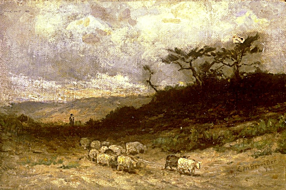 Edward Mitchell Bannister - Untitled (shepherd with sheep) - 1983.95.92 - Smithsonian American Art Museum