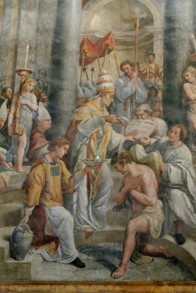 Baptism of Constantine Raphael detail