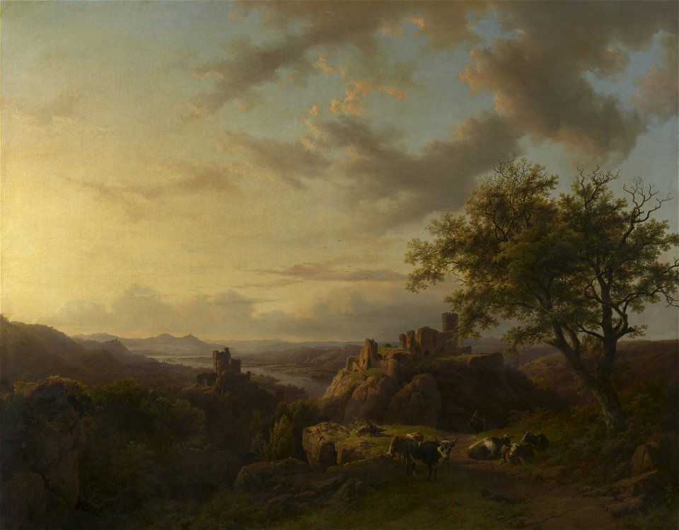 Barend Cornelis Koekkoek (1803-62) - Evening Landscape - RCIN 403682 - Royal Collection
