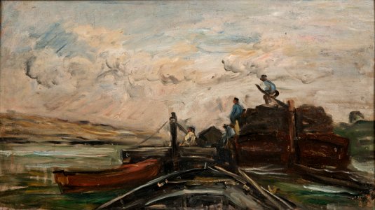 Barges on a River (Charles François Daubigny) - Nationalmuseum - 18802