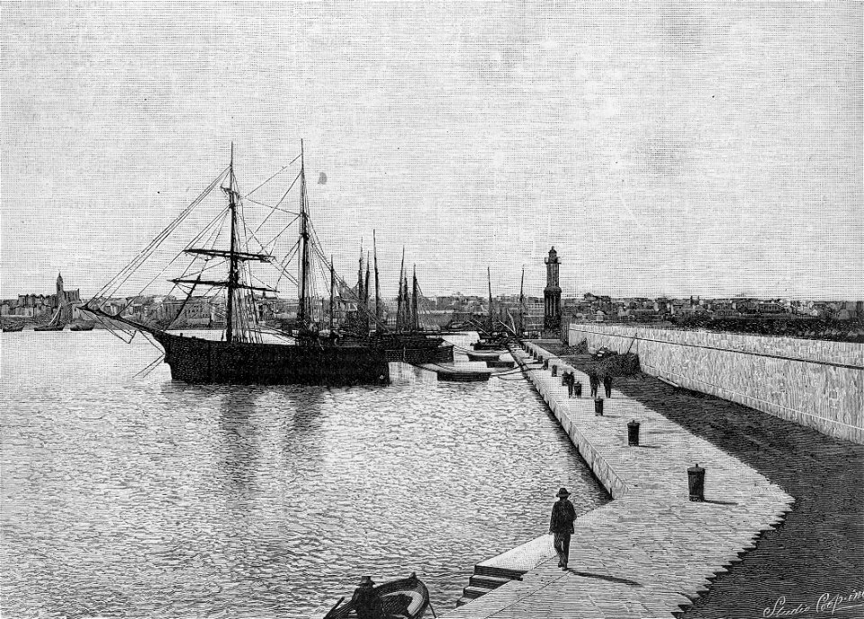 Barletta – Veduta dal porto (xilografia)