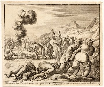 Barnabas wordt de stad uit gesleept, objectnr A 41842