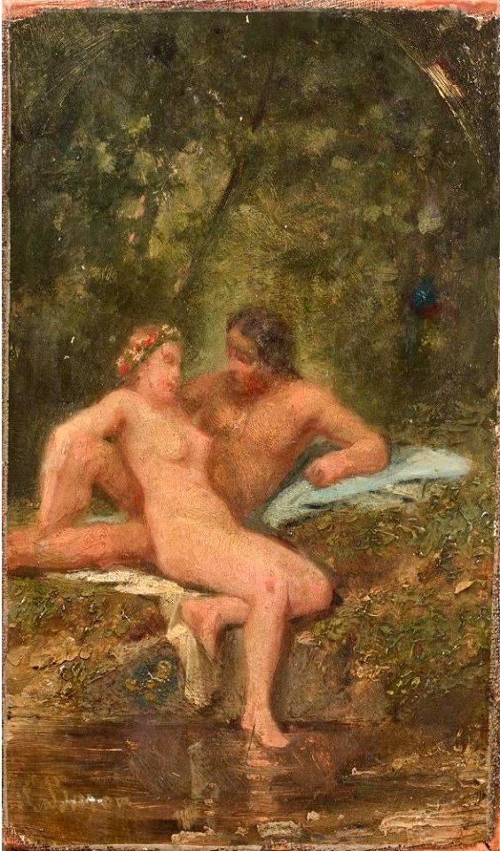 Nymph and Satyr by Henri Charles Antoine Baron