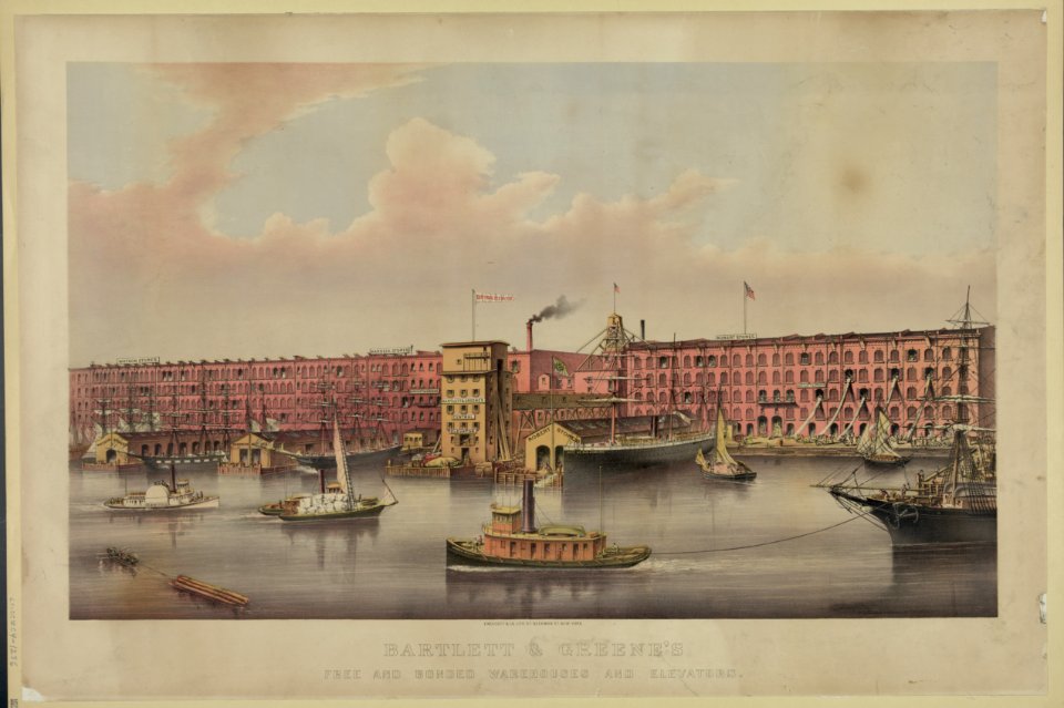 Bartlett & Greene's free and bonded warehouses and elevators - Endicott & Co., Lith. LCCN2003664243