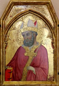 Bartolo di Fredi-un saint évêque. Free illustration for personal and commercial use.
