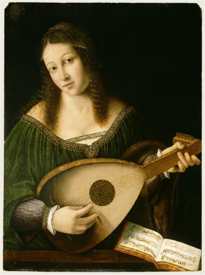 Bartolomeo Veneto and workshop - Lady Playing a Lute - 78.PB.221 - J. Paul Getty Museum