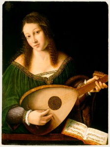 Bartolomeo Veneto and workshop - Lady Playing a Lute - 78.PB.221 - J. Paul Getty Museum