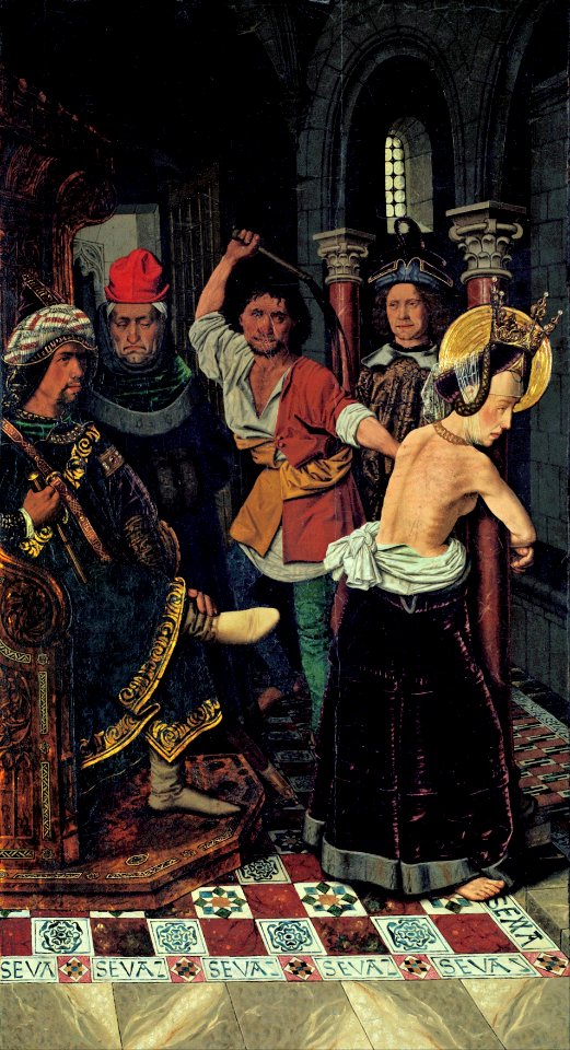 Bartolomé Bermejo - The Flagellation of St Engracia - Google Art Project