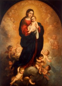 Bartolomé Esteban Murillo - Virgin and Child in Glory - Google Art Project. Free illustration for personal and commercial use.