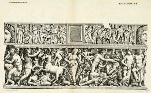 Bas-relief de Sarcophage (Atlas des Monuments mythologiques t. II, pl. 3. 4.) - Fonds Ancely - B315556101 A DUMEGE 036