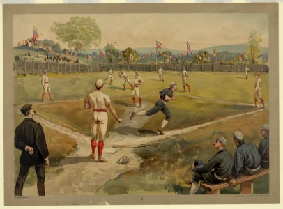 Base ball - aquarelle print by L. Prang & Co. LCCN93515576