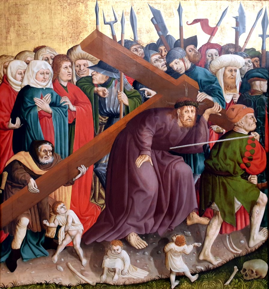1437 Multscher Wurzacher Altar Kreuztragung Christi Gemäldegalerie anagoria