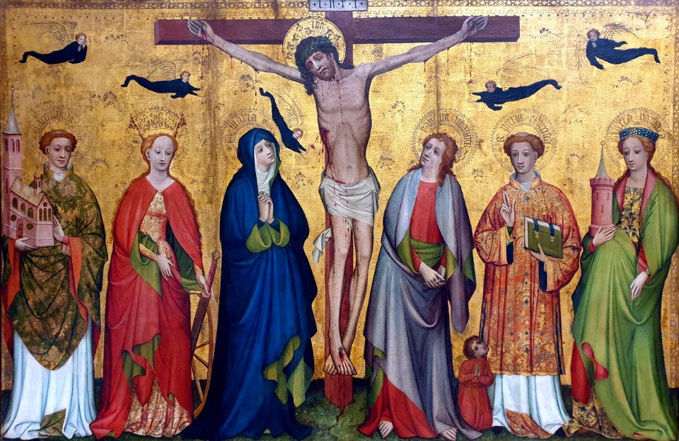 1430 Kölnisch Christus am Kreuz mit Heiligen Gemäldegalerie Kat.Nr. 1627B anagoria