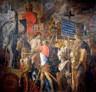 1490 Mantegna Der Triumphzug Caesars II Standartenträger anagoria