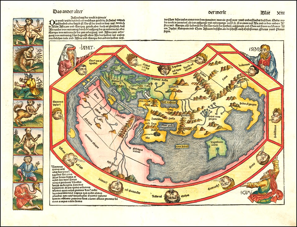 1493 map of the world by Hartmann Schedel - Free Stock Illustrations ...