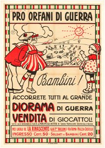 15 Sammlung Eybl Italien. Anonym. Pro orfani di guerra (Für die Kriegswaisen!). Um 1919. 100 x 70 cm. (Slg.Nr. 466)