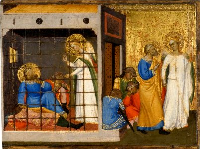 15 Jacopo di Cione Polyptych San Pier Maggiore, detail of predella. 1370-71 Philadelphia (PA) , Philadelphia Museum of Art