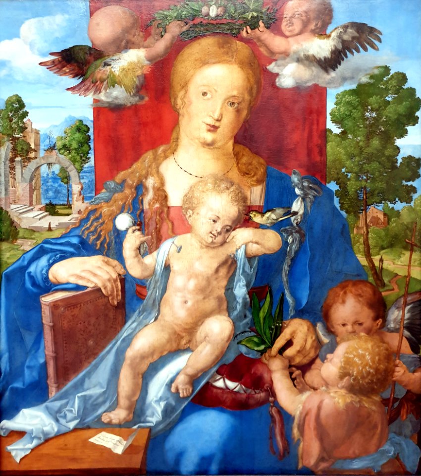 1506 Dürer Die Madonna mit dem Zeisig Gemäldegalerie Kat.Nr. 557F anagoria