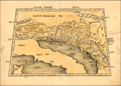 1513 Ptolemy's 5th European Map by Martin Waldseemüller