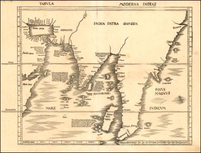 1513 of Southeast Asia, China and India map by Martin Waldseemüller ...