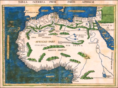 1513 map of North and West Africa by Martin Waldseemüller