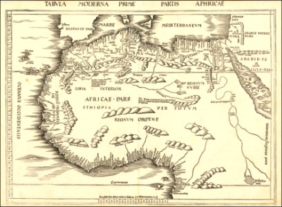 1513 map of North Africa by Martin Waldseemüller