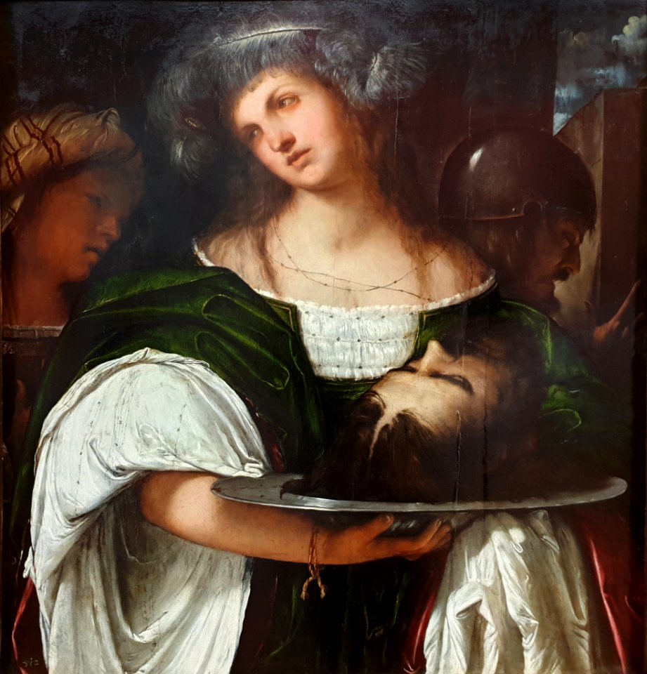 1517 Romanino Salome mit dem Haupt Johannes des Täufers Kat.Nr. 155 Gemäldegalerie anagoria