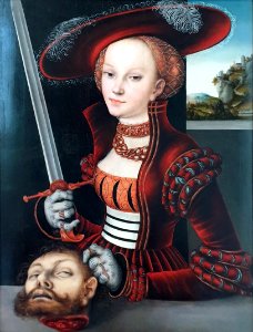 1530 Cranach d.Ä. Judith mit dem Haupt des Holofernes Jagdschloss Grunewald anagoria. Free illustration for personal and commercial use.