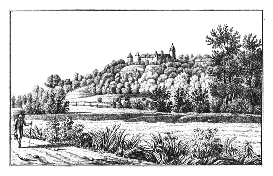 154 Schloss Kornberg, Gez. v. Kuwasseg, Lith. v. Folwarczni - J.F.Kaiser Lithografirte Ansichten der Steiermark 1830