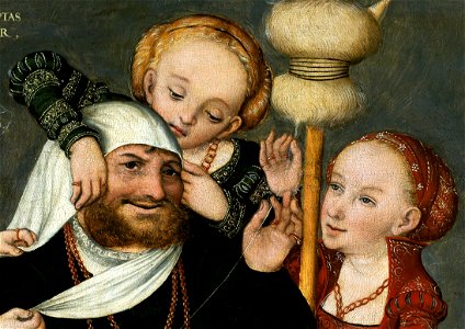 Cranach Hercules and Omphale (detail). Free illustration for personal and commercial use.