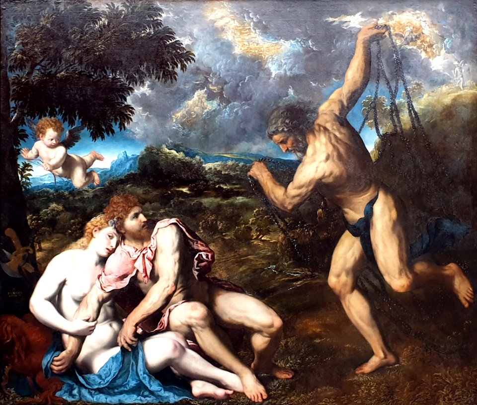 1549 Bordon Mars und Venus, von Vulkan überrascht Gemäldegalerie anagoria