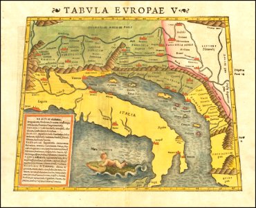 1545 Ptolemy's 5th European Map by Sebastian Munster