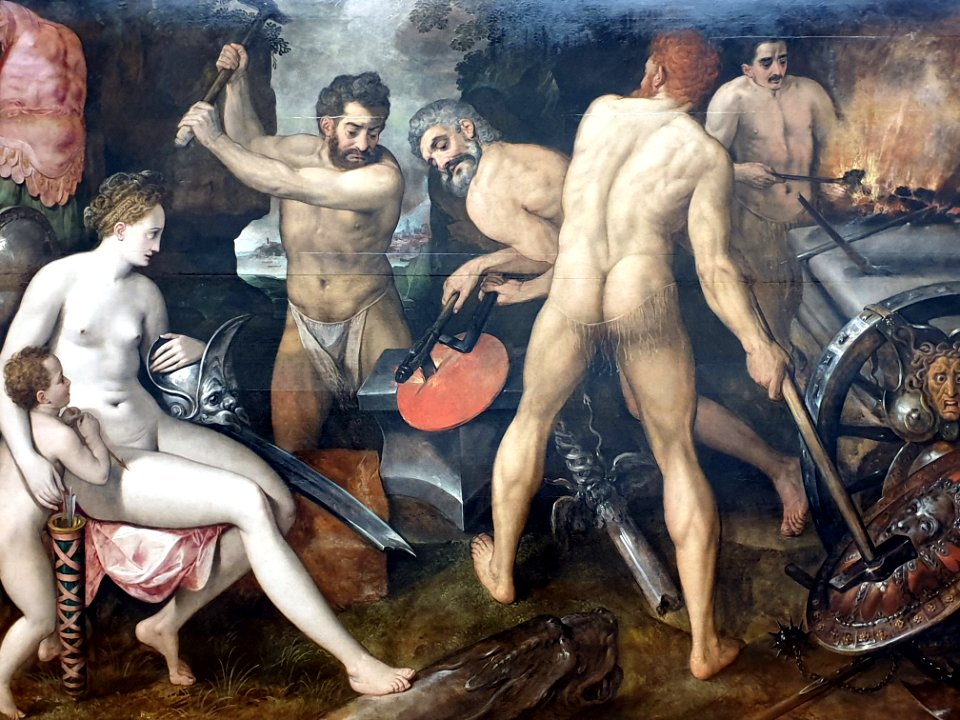 1562 Floris Venus und Amor in der Schmiede Vulkans Bodemuseum Kat. 1567 anagoria